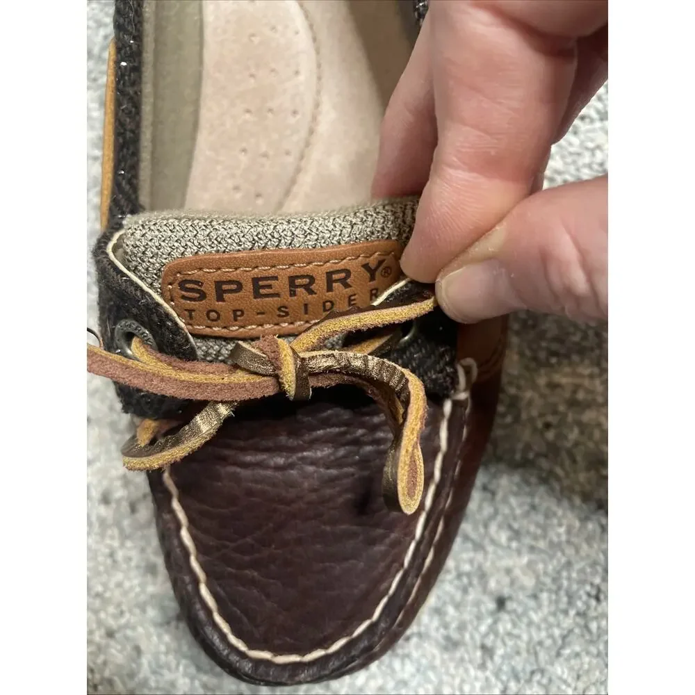 Sperry Top-Sider Women's Angelfish Boat Shoes Sz 8M Plaid Leather Comfort Preppy